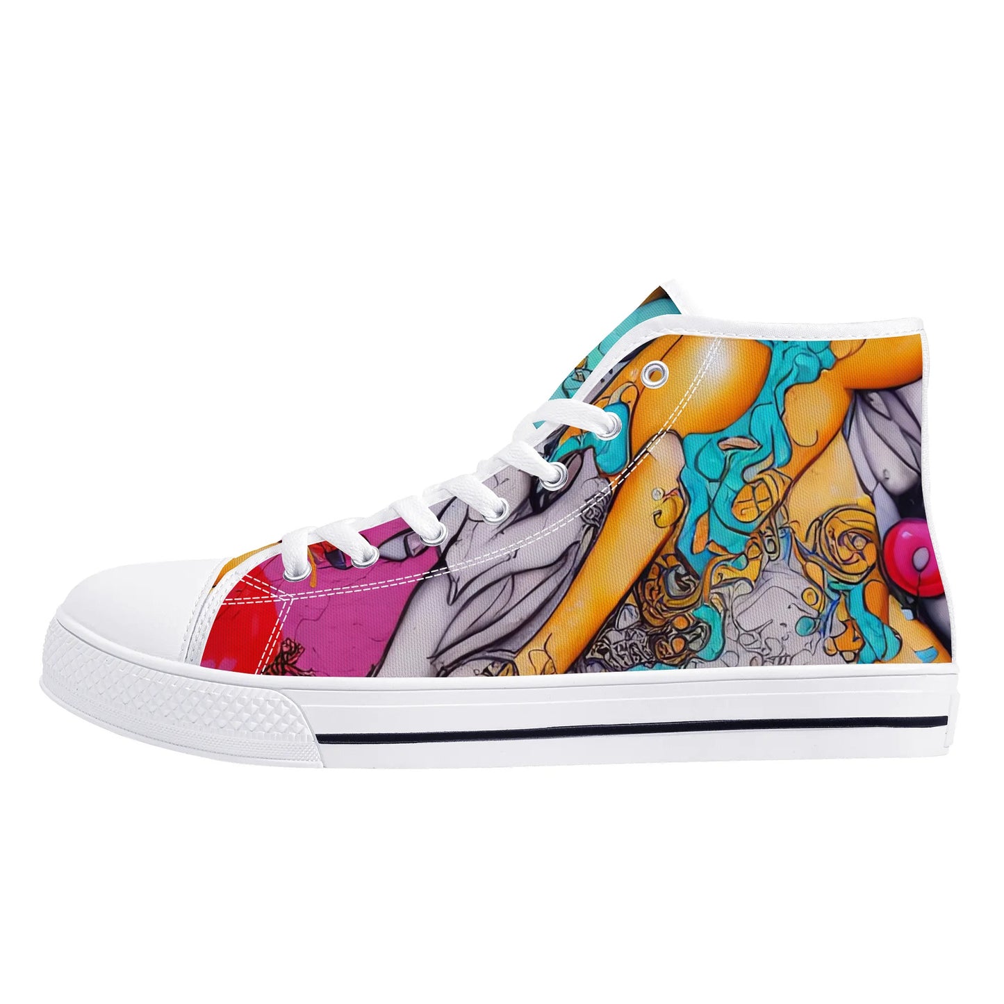 Womens High Top Canvas Shoes - E-Girl