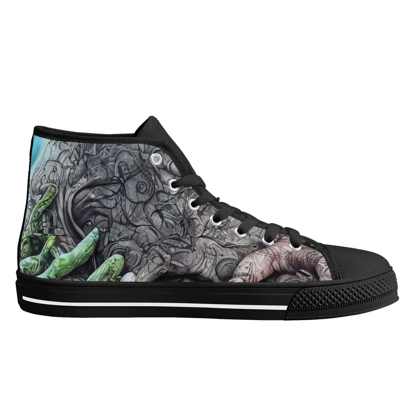 Mens Rubber High Top Canvas Shoes - Helium